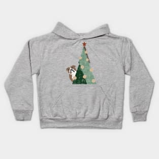 Minimal Christmas English Bulldog Kids Hoodie